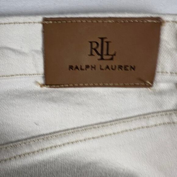 Lauren Ralph Lauren Women's Patchwork Relaxed Tapered Ankle Jeans Cream Size 16 - Picture 14 of 15